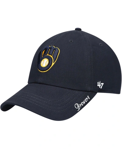 47 Brand Women's Navy Milwaukee Brewers Team Miata Clean Up Adjustable Hat