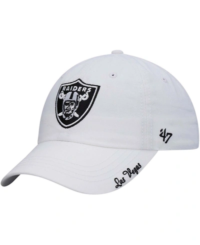 47 Brand Women's White Las Vegas Raiders Miata Clean Up Primary Adjustable Hat