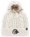 47 Brand Women's White Chicago Blackhawks Logo Meeko Cuffed Knit Hat With Pom In White