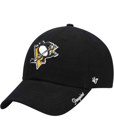 47 Brand Women's Black Pittsburgh Penguins Team Miata Clean Up Adjustable Hat