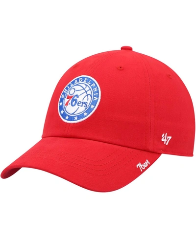47 Brand Women's Red Philadelphia 76ers Miata Clean Up Logo Adjustable Hat