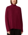 Eileen Fisher Raglan Sleeve Merino Wool Turtleneck Sweater In Cranberry