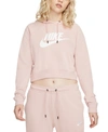 Nike Women's Sportswear Essential Cropped Hoodie In Pink Oxford