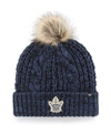 47 Brand Women's Navy Toronto Maple Leafs Meeko Cuffed Knit Hat With Pom In Navy