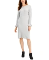 Charter Club Ribbed Sweater Dress, Created For Macy's In Grey Slate Heather