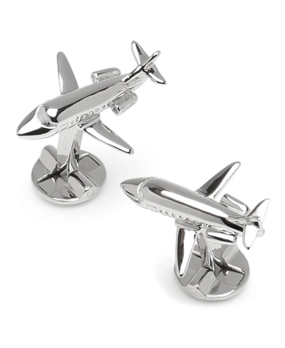 Ox & Bull Trading Co. Ox Bull & Trading Co Sterling Private Jet Cufflinks In Silver