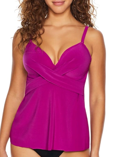 Miraclesuit Rock Solid Allura Tankini Top Women's Swimsuit In Framboise Pink