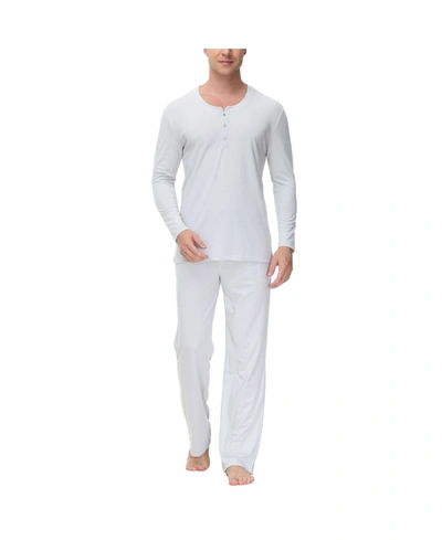 Ink+ivy Men's Two Piece Henley Pajama Set In Light Gray