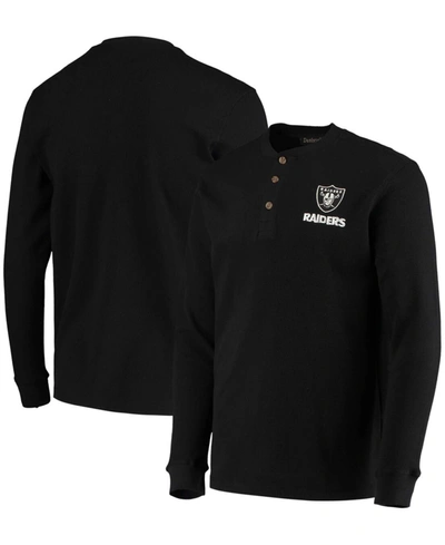 Dunbrooke Men's  Black Las Vegas Raiders Logo Maverick Thermal Henley Long Sleeve T-shirt
