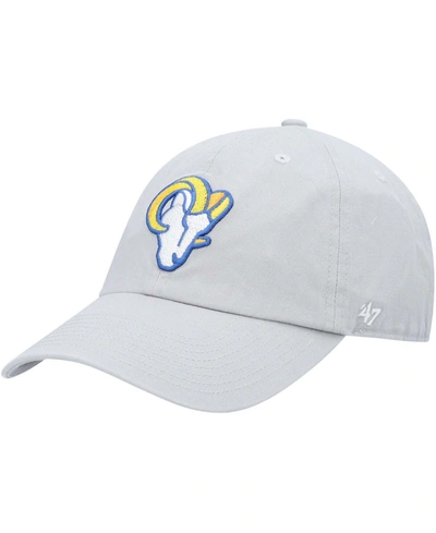 47 Brand Men's Gray Los Angeles Rams Logo Clean Up Adjustable Hat