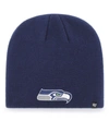 47 Brand Men's Navy Seattle Seahawks Primary Logo Knit Beanie In Navy