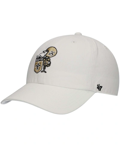 47 Brand Men's White New Orleans Saints Clean Up Legacy Adjustable Hat