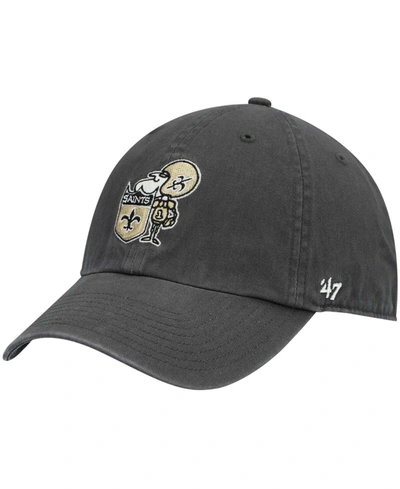 47 Brand Men's Charcoal New Orleans Saints Clean Up Legacy Adjustable Hat