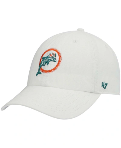 47 Brand Men's White Miami Dolphins Clean Up Legacy Adjustable Hat