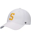 47 Brand Men's White Pittsburgh Steelers Team Clean Up Adjustable Hat In White