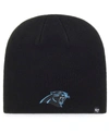 47 Brand Men's Black Carolina Panthers Primary Logo Knit Beanie In Black