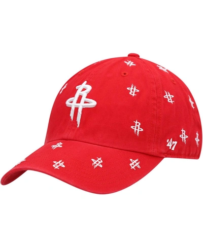 47 Brand Men's Red Houston Rockets Confetti Cleanup Adjustable Hat