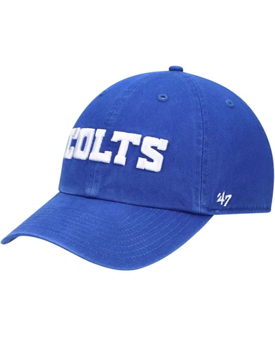 47 Brand Men's Royal Indianapolis Colts Clean Up Script Adjustable Hat