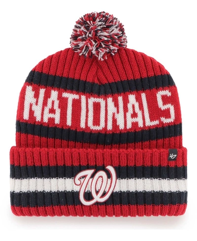 47 Brand Men's Red Washington Nationals Bering Cuffed Knit Hat With Pom