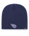 47 Brand Men's Navy Tennessee Titans Primary Logo Knit Beanie In Navy