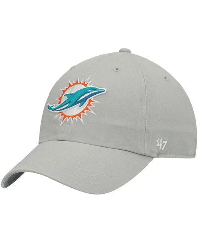 47 Brand Men's Gray Miami Dolphins Clean Up Adjustable Hat