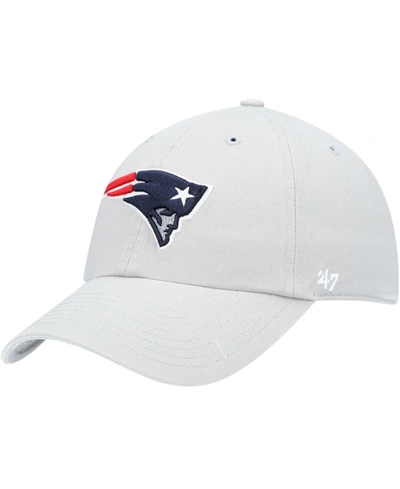 47 Brand Men's Gray New England Patriots Clean Up Adjustable Hat