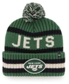 47 Brand Men's Green New York Jets Bering Cuff Pom Knit Hat In Green