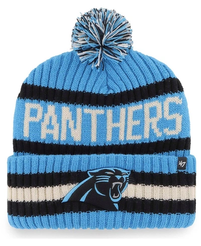 47 Brand Men's Blue Carolina Panthers Bering Cuffed Knit Hat With Pom