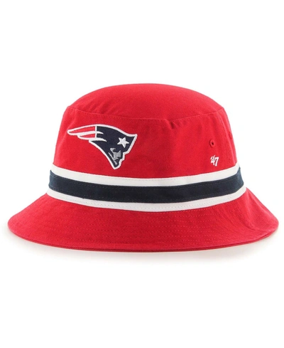 47 Brand Men's Red New England Patriots Striped Bucket Hat