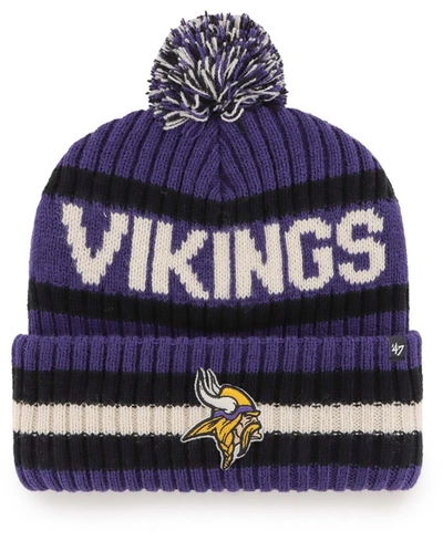 47 Brand Men's Purple Minnesota Vikings Bering Cuffed Knit Hat With Pom
