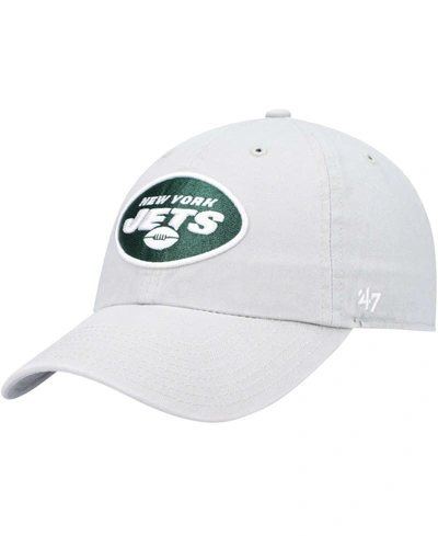 47 Brand Men's Gray New York Jets Clean Up Adjustable Hat