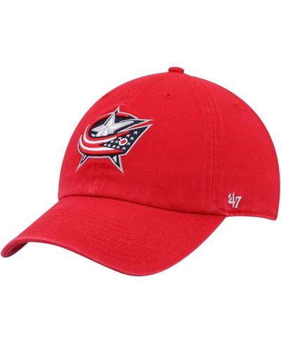 47 Brand Men's Red Columbus Blue Jackets Team Clean Up Adjustable Hat