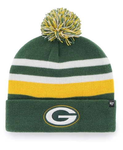 47 Brand Men's Green Green Bay Packers State Line Cuffed Knit Hat With Pom