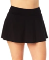 Anne Cole Soft Band Skirted Swim Bottom In Black