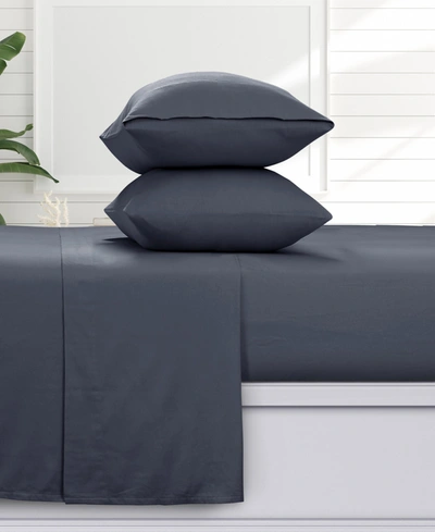 Azores Home Flannel Extra Deep Pocket 4 Piece Sheet Set, California King In Thundercloud Blue