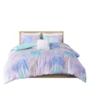 Intelligent Design Cassiopeia Watercolor Tie Dye 4-pc. Duvet Cover Set, King/california King In Aqua