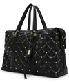 Badgley Mischka Quilted Travel Tote Weekender Bag In Quilted Black