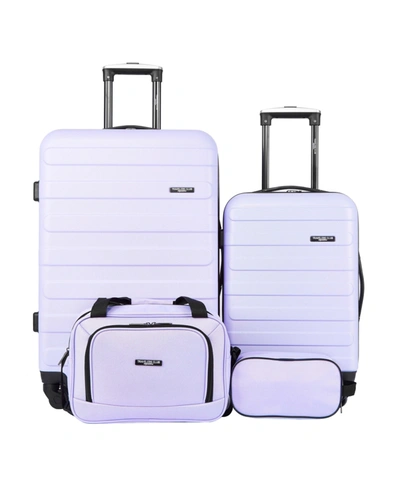 Travelers Club Austin 4 Piece Hardside Luggage Set In Lilac