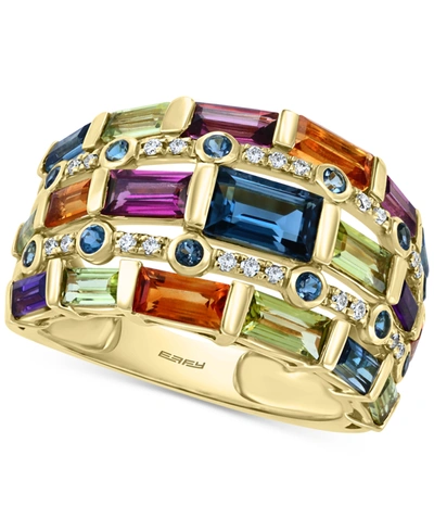 Effy Collection Effy Multi-gemstone (3-3/4 Ct. T.w.) & Diamond (1/10 Ct. T.w.) Statement Ring In 14k Gold In Yellow Gold