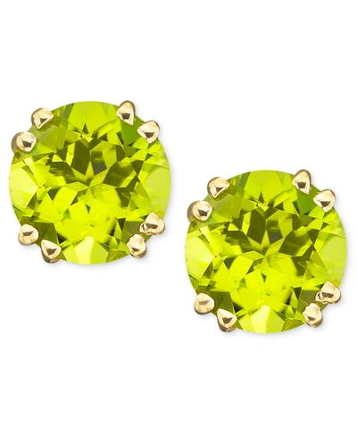 Macy's 14k Gold Peridot Stud Earrings (4 Ct. T.w.)