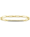 MACY'S DIAMOND HORIZONTAL BAR LINK BRACELET (1/4 CT. T.W.) IN STERLING SILVER OR 14K GOLD-PLATED STERLING S