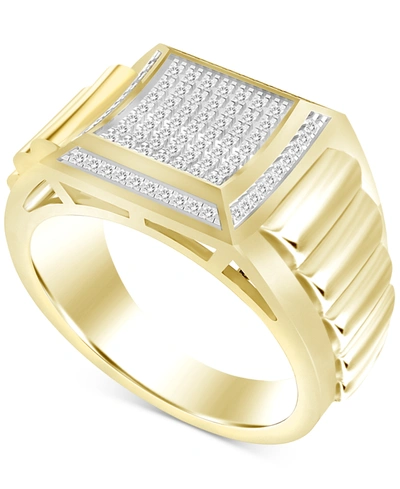 Macy's Men's Diamond Cluster Ring (1/4 Ct. T.w.) In 10k Gold In K Yellow Gold