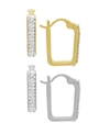 ESSENTIALS GOLD PLATED 2-PIECE CLICK TOP HOOP EARRINGS SET