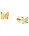 MACY'S CHILDREN'S STRIPED ENAMEL BUTTERFLY STUD EARRINGS IN 14K GOLD