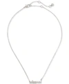 KATE SPADE SILVER-TONE CHEERS PENDANT NECKLACE, 16" + 3" EXTENDER