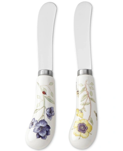 Lenox Butterfly Meadow 2-pc. Spreader Set In White Porcelain Body With Multi Color De