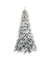 NEARLY NATURAL FLOCKED VERMONT MIXED PINE ARTIFICIAL CHRISTMAS TREE WITH 600 LED LIGHTS