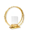 Classic Touch 4.75" Circle Hurricane Candle Holder In Gold-tone