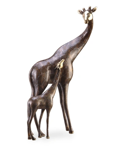 Spi Home Giraffe Mama And Baby Sculpture In Multi