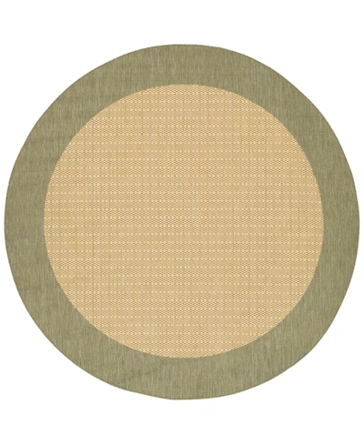Couristan Closeout!  Recife Checkered Field Machine-washable Natural/green 8'6" Round Indoor/outdoor In No Color